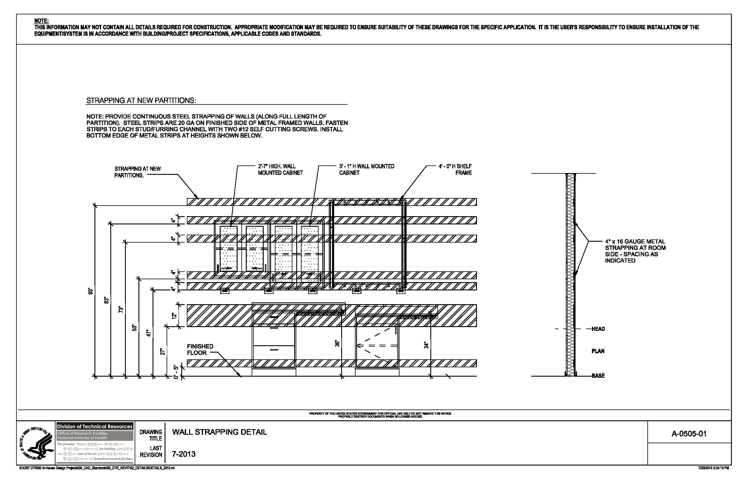 Detail Sheet A 0505 01 WALLSTRAPPINGDETAIL